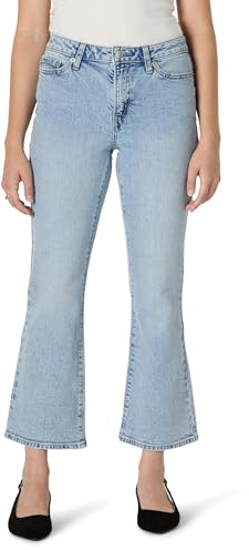 Amazon Essentials Damen Modische Kick-Crop-Jeans mit Mittlerem Stretchanteil und Mittelhohem Bund, 66,0cm Beininnenlänge, Helles Eisblau, 38