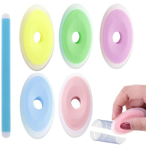 HABNI 6 Piezas Gomas de Borrador, Borrador de Gel Borrable, Borrador de Silicona para Borrar Tinta Térmica,5 x Borradores Redondos + 1 x Borrador en Forma de Palo, Color Aleatorio