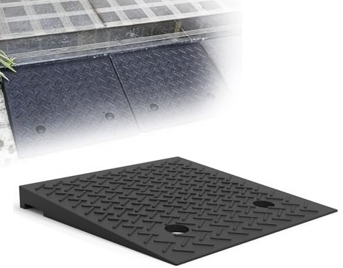 Rampe de Bordure en Caoutchouc, Rampe de Voiture, Rampe de Seuil portable pour Marche de 9 à 20 cm de Hauteur, pour Scooter, Moto, Fauteuils Roulants pour Handicapés, Voitures, Véhicules(Height 9cm/3.
