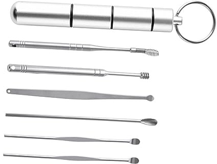 SEWOART 6stücke Edelstahl Ohrenreiniger Kürette Ohrenreiniger aus Edelstahl Ohrenschmalzentferner Pflege-ohrreinigungswerkzeug Ohrenreiniger-löffel für Effektive Ohrhygiene