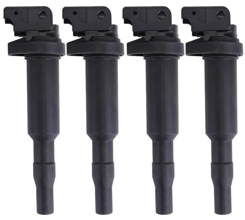 ISAKEN 4 Stünk Zündspule Zündkerze Zündmodul für 1er E81 E87 F20 F21 E82 E88 3er E46 E90 F30 F80 E93 E92 E91 F31 Kerzenschachtzündspule 48206, 0148594, U5055