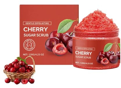 Cherry Body Scrub, Scrub delicato idratante ed esfoliante, pulizia profonda e idratante, idratante e nutriente, migliora la consistenza e il tono della pelle, esfoliante delicato per corpo, viso, mani