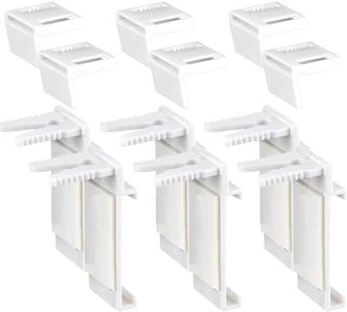 FIMWOLZ 6 Stück Set Klemmhalter für Klemmfix Rollo, Doppelrollo Ohne Bohren Ersatzteil Zubehör, klemmträger Halterung für PVC, Holz-Fenster, Türflügel