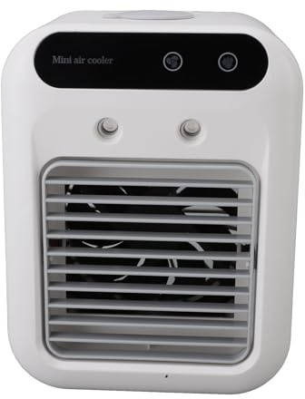Oreilet Aire Acondicionado Portátil, Casa Móvil Mejorado Ventilador Refrigeración con Hielo y Agua, Mini Refrigerador Evaporativo Escritorio para Oficina, Sala Estar, Dormitorio
