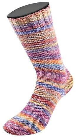LANA GROSSA Landlust Sockenwolle 6-fach | Klassiker, bedruckt und waschmaschinenfest | Handstrickgarn aus 80% Schurwolle (Merino) & 20% Polyamid | 150g Wolle zum Stricken & Häkeln | 390m Garn FB 942