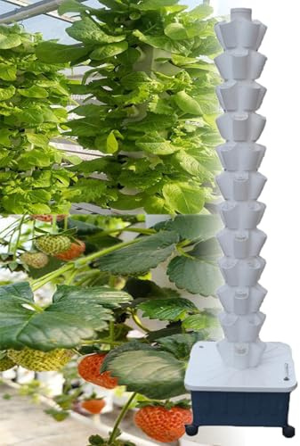 ToayNia Soilless Cultivation Hydroponic Planting Columns,Vertical Hydroponics Garden Grow Tower,Hydroponics Growing Tower,Vertical Tower Planters White-12-layer