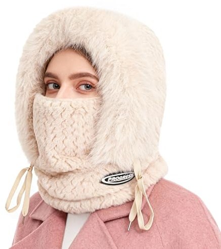 AYPOW Sturmhaube Winter Thermo Fleece Balaclava Skimaske Damen, Winddicht Warme Wolle kapuzenschal Gesichtshaube Schlupfmütze für Radfahren Snowboarden Skifahren Motorradfahren für Herren Damen
