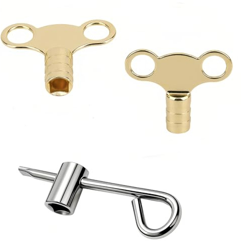 3 Pcs Radiator Bleed Key Set UK – Universal 5mm Radiator Key for Bleeding and Air Vent – Solid Brass Square Radiator Valve Key Tools for Home Heating Maintenance