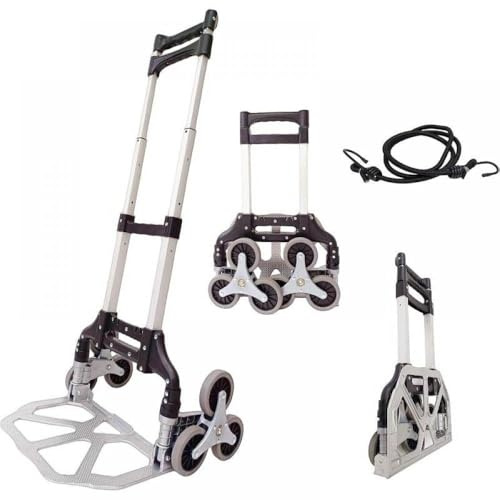 eRgDFS Carro Plegable de Mano para Subir escaleras, Carga de 165 Libras, con Rueda silenciosa, Peso Ligero, portátil, Multifuncional