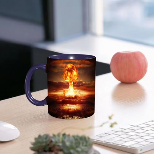 EMCLKS Ceramic Mug,tazas desayuno,taza te,tazas cafe,taza navidad,regalos originales mujer,regalos para parejas,Potente explosión de una bomba nuclear en el océano. Guerra nuclear. Alta resoluc,330ml