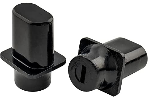 Musiclily Pro Inch Size Top Hat Guitar Telecaster Switch Tips 3-Way Pickup Selector Switch Knobs for USA Fender Tele Style, Black (Set of 2)