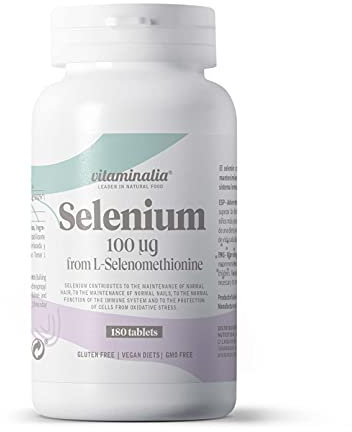 Vitaminalia L-Seleniometionina (100mcg de Selenio) | 180 Tabletas | Alta Concentración y Biodisponibilidad | No-GMO, Vegano, Sin Gluten