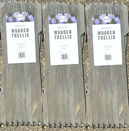 MD MUZ 3 X Garden Gardeners Dark GREY Coloured Wooden Expanding Expandable Wooden Garden Trellis Each Piece Expands to 180 x 30 cm / 6FT X 1FT New