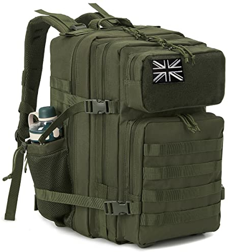 QT&QY Military Tactical Backpacks For Men Army Molle Daypack 25L/35L/45L Lage 3 Day Bug Out Bag Camping Hiking Rucksack With Bottle Holder