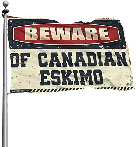 Alkohol-Dekor, Vorsicht vor kanadischer Eskimo-Flagge, Billard-Bar-Dekoration, Bar-Raumdekoration für Erwachsene (Größe: 152 x 244 cm)