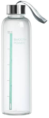 Xavax | Botella isotérmica de 500mL con medidor de mililitros (Para bebidas calientes y frías, De vidrio, Cierre hermético), Transparente