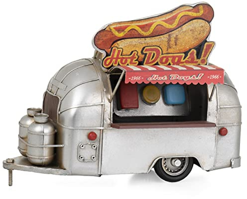 Moritz Blech-Deko Hot-Dog Stand Anhänger Wohnwagen Blechdekoration Blechmodell Modellauto Retro Sammlerstück Vintage Deko Nostalgie Antik Style