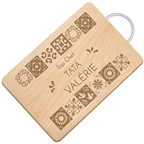 Maverton Planche à découper personnalisée pour elle | Plateau en bois avec manche en métal pour femme, maman, Planche avec gravure pour anniversaire, decoration cusine, Top Chef