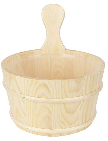 EVTSCAN Tonneau en Bois De Sauna Naturel, Tonneau De Bain à Remous Doublé en Bois, Accessoires Professionnels De Spa De Sauna, Fournitures D'accessoires De Salle De Bain