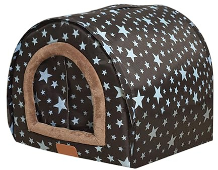 Aizuoni Niche intérieure pour Chien avec Porte - Niche pour Chien par Temps Froid | Maison d'hiver pour Animaux de Compagnie par Temps Froid – Porte en Tissu Lavable, Amovible et Flexible pour Petit