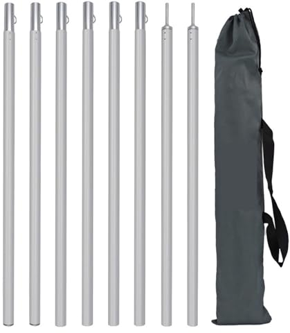 Zeltstangen-Bausatz Verstellbare Planenstangen Aluminium-Markisen-Stützstange mit Aufbewahrungstasche Leichte Stützstangen for Camping-Markisenstangenhalter Teleskopstange Camping (Color : 1 Pair 2m