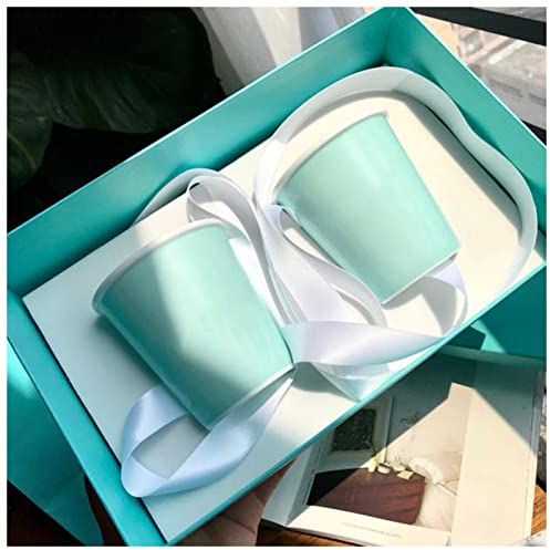 Tazza Personalizzata 2pcs / set. Tazze in porcellana con scatola e sacchetto di lusso regalo di compleanno del regalo di compleanno di ceramica tazze di acqua di caffè for la latte for la casa famigli