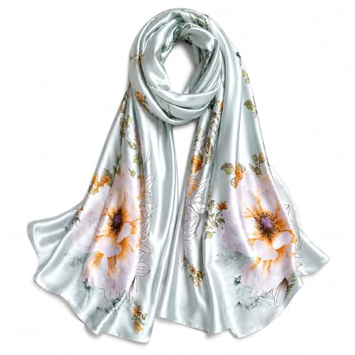 FAIRYGATE Stola für Abendkleid Damen Seidentücher Weich Seidenschal Bandana Tuch Seiden Schal Kopftuch Decoration Headwear Tücher Geschenk für Frauen 88033