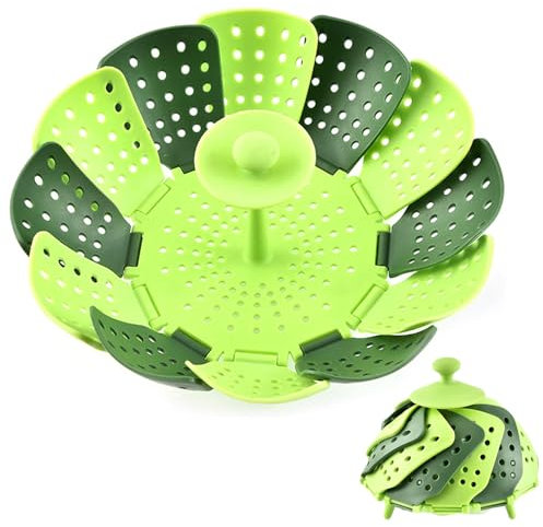 Create beauty0 Cestello Pieghevole per Verdure per Cottura a Vapore,Cestello Vapore con Manico,per cuocere a Vapore cibi e Verdure