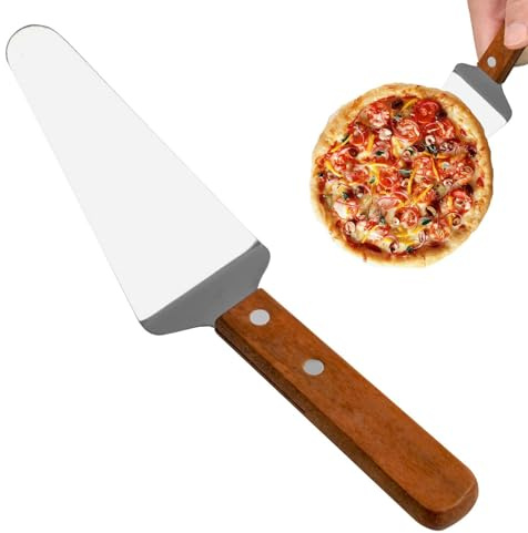 Tortenserver Edelstahl Kuchenspatel mit Holzgriff Transfer Kuchenschaufel