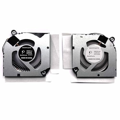 BestParts New CPU+GPU Cooling Fan Replacement for Acer Predator Triton 300 (PT315-52),P/N: 23.Q7CN2.001, 23.Q8FN2.001 (GPU Fan-5th Gen All-Metal AeroBlade 3D Fan, CPU Fan-ABS Fan)