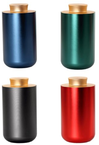 esmen Lattina di stoccaggio del tè Misto in 4 Colori Lattina di tè Sfuso sigillata Lattina Vuota con Contenitore di stoccaggio con Coperchio in Latta Rotondo a Doppio Strato