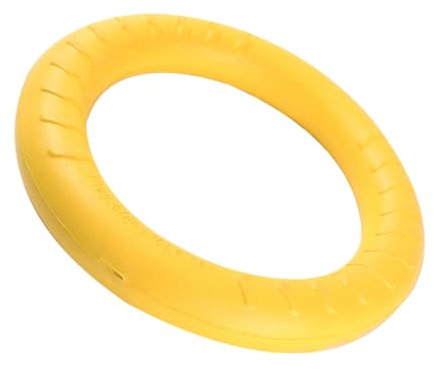 TOGEVAL Hundespielzeug Beißring Für Outdoor-Spiel Training Ring Aus Kunststoff Eva Gelb Geeignet Für Große Rasenflächen Und Zähne-Training