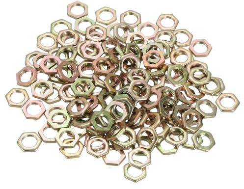 sourcing map Sechskantmuttern aus Karbonstahl, M7 x 0,75 x 2 mm, 150 Stück für Schrauben und Bolzen