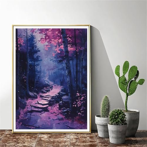 Malen Nach Zahlen Baum Malen Nach Zahlen Erwachsene Landschaft Malen Nach Zahlen kinder Paint by Numbers Handgemalt ölgemälde ,Pinseln Acrylfarbe kreativ Set für Erwachsene (Rahmenlos) 30x40cm C-584