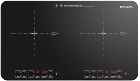 GASLAND SwiftChef Double Burner Induction Cooktop, 1800W Induction Countertop with 8 Power Levels, Dual Cooker with Sensor Touch Control, Child Safety Lock & Timer, ETL-certified for Tiny House
