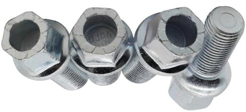 Wheel lug bolts Compatible with VW for Caddy 2004-2015 Car Wheel Bolts Silver Steel Nuts Tools Accessories Truck Parts WHT002437