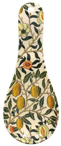 The Leonardo Collection Soporte para cucharas de frutas de William Morris | Elegante soporte de cuchara de cerámica con diseño icónico de frutas | Perfecto para cocinar o exhibir en la cocina |