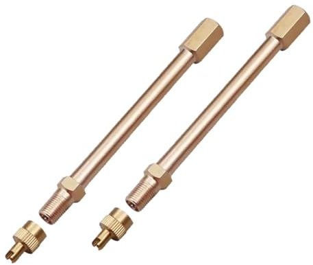 TSUOUKL 2PCS Prolunga da 10cm per Valvola Antiriflusso con Estrattore Integrato ‒ Prolungamento della Valvola Schrader per Monopattini, Bici, Auto e Furgoni