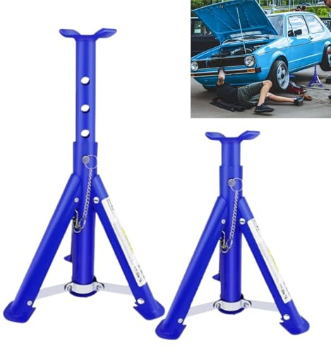 Xinng 3 Tonne Folding Axle Stands (2PCS) – Heavy Duty Adjustable Height 305-415mm, Vehicle Jack Stand Supports for Car, Van & Auto Repairs, Stable Steel Construction, Easy Storage