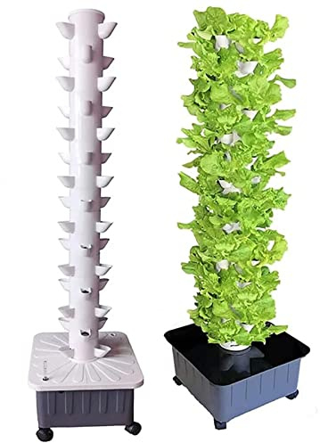 Kit da giardino a torre idroponica, sistema aeroponico a 45 cialde per casa e cucina, kit completo di coltivazione con pompa e serbatoio dell'acqua portatile, per giardinaggio indoor