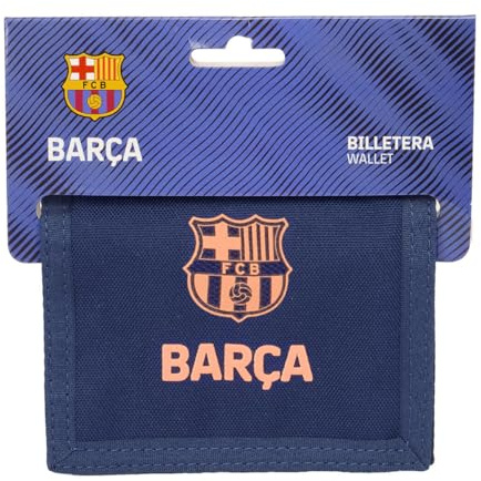 F.C.BARCELONA 2ª EQUIPACIÓN - Cartera Billetera con Cabecera, Cartera Billetera, Monedero, Cómoda y Versátil, Calidad y Resistencia, 12.5x9.5 cm