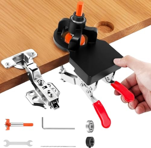 Vlihapy 35mm Aluminium Alloy Cabinet Hinge Jig, Accurate Locking, Easy to Operate, Built-in Three Bearings, Upgraded Double Clamp Design