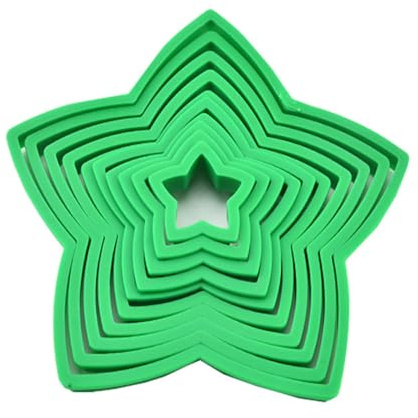 10Pcs Star Pastry Cutters, Different Sizes Cookie Moulds | Practical star-shaped cutters for cookies, biscuits and cake decorating. Convex surface design, various sizes included.