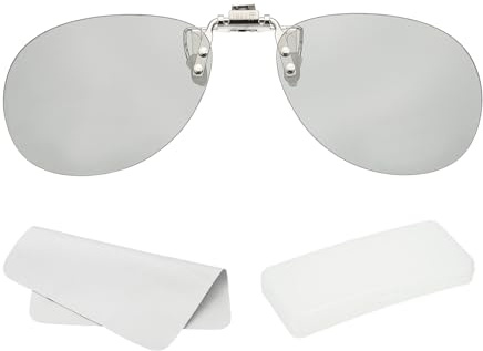QUARKZMAN 1 Juego De Gafas 3D Clip-On Polarizadas, Gafas 3D Pasivas con Estuche Y Paño para Lentes para Cine Maximum Videojuegos Y TV (Clip Metálico Mejorado)