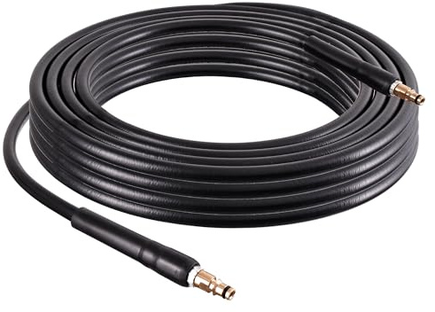 TC TECHNIC Manguera de alta presión para Karcher Serie K - Trenzado de nylon duradero y flexible - Conector Click x Click - Extremos reforzados - Accesorio Karcher - Máx. 200 Bar, 60°C - 10m