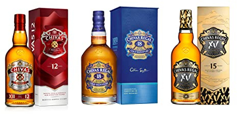 Chivas Regal Trio 12, XV et 18 ans Whisky Ecossais - 40%, 3x70cl