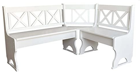 k koma Kiefer Eckbank MASSIVHOLZ Öko Weiss - NEU (120 x 180)