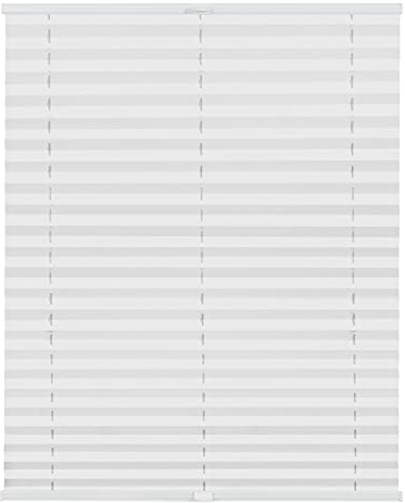 Lichtblick Plissee Klemmfix nach Maß, ohne Bohren, verspannt, Verdunkelung, Blickdicht, Made in Germany, Verdunklungsplissee - Weiß 100 cm x 130 cm (B x L)