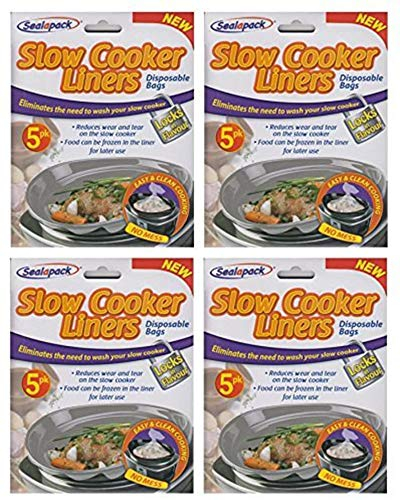 Sealapak Slow Cooker Liners Cooking Bags 4 x 5 Pack For Round & Oval Cookers
