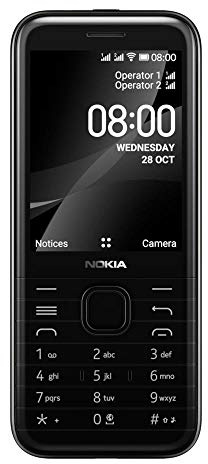 Nokia 8000 4G 2.8 Inch UK SIM Free Feature Phone with WhatsApp and Google Assistant (Single SIM) - Black